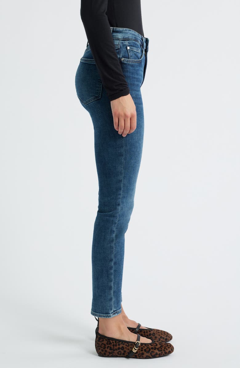 Mavi Jeans Kathleen High Waist Slim Straight Leg Jeans, Alternate, color, Used Brushed Feather Blue