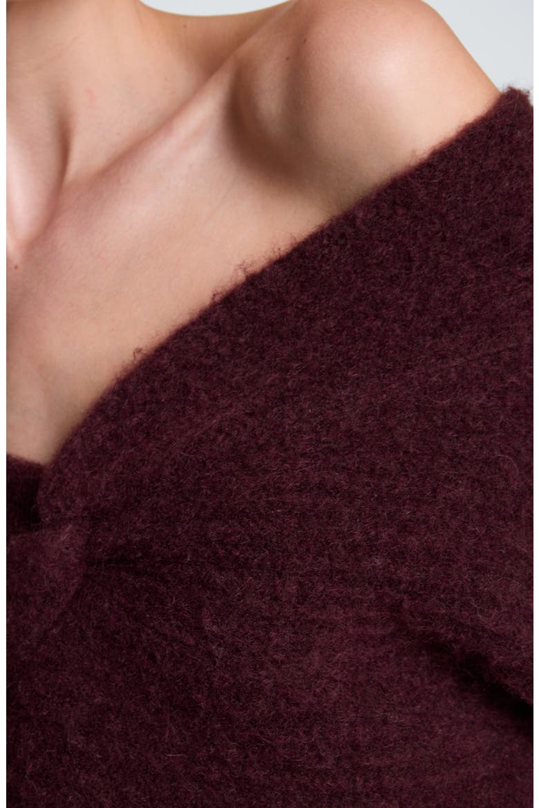 Asymmetrical Drape Neck Chunky Sweater, Alternate, color, SUGAR BEET