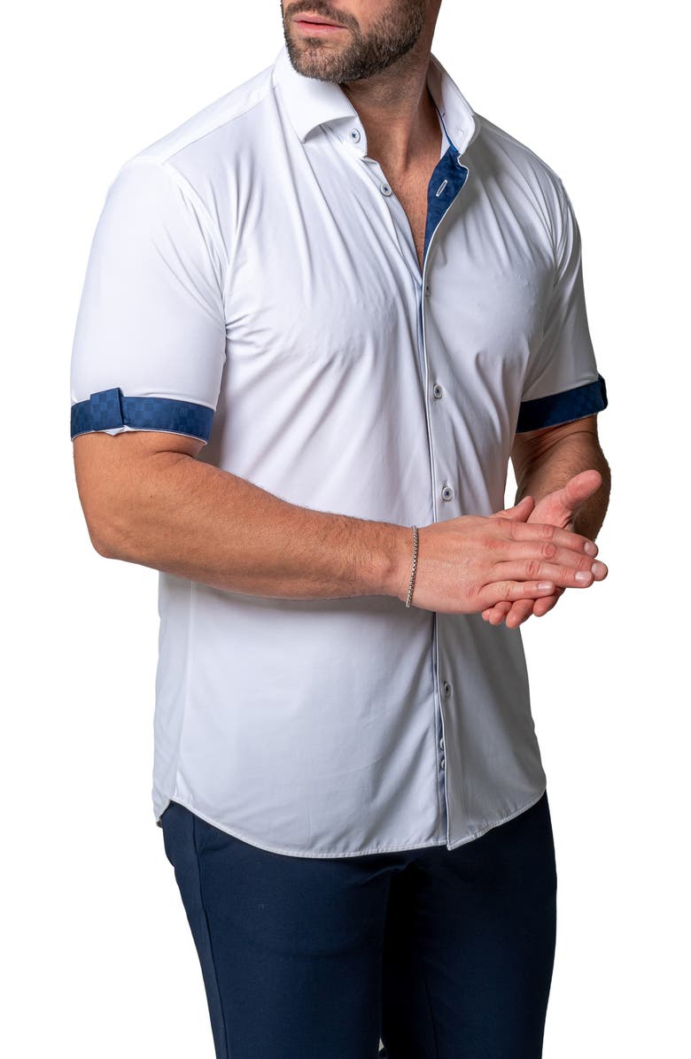 Maceoo Galileo Regular Fit Short Sleeve Button-Up Shirt, Alternate, color, 