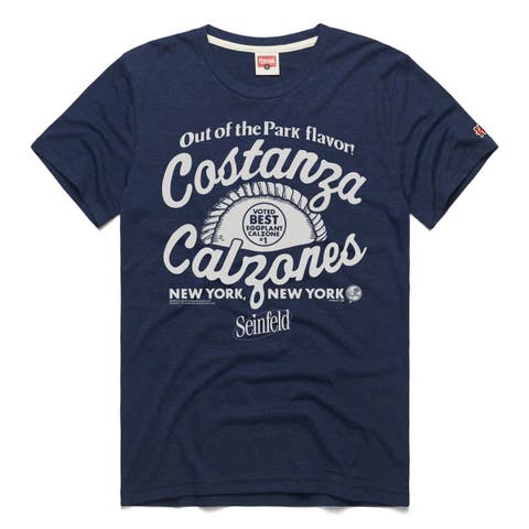 Men's Homage  Navy New York Yankees x Seinfeld Costanza's Calzones T-Shirt