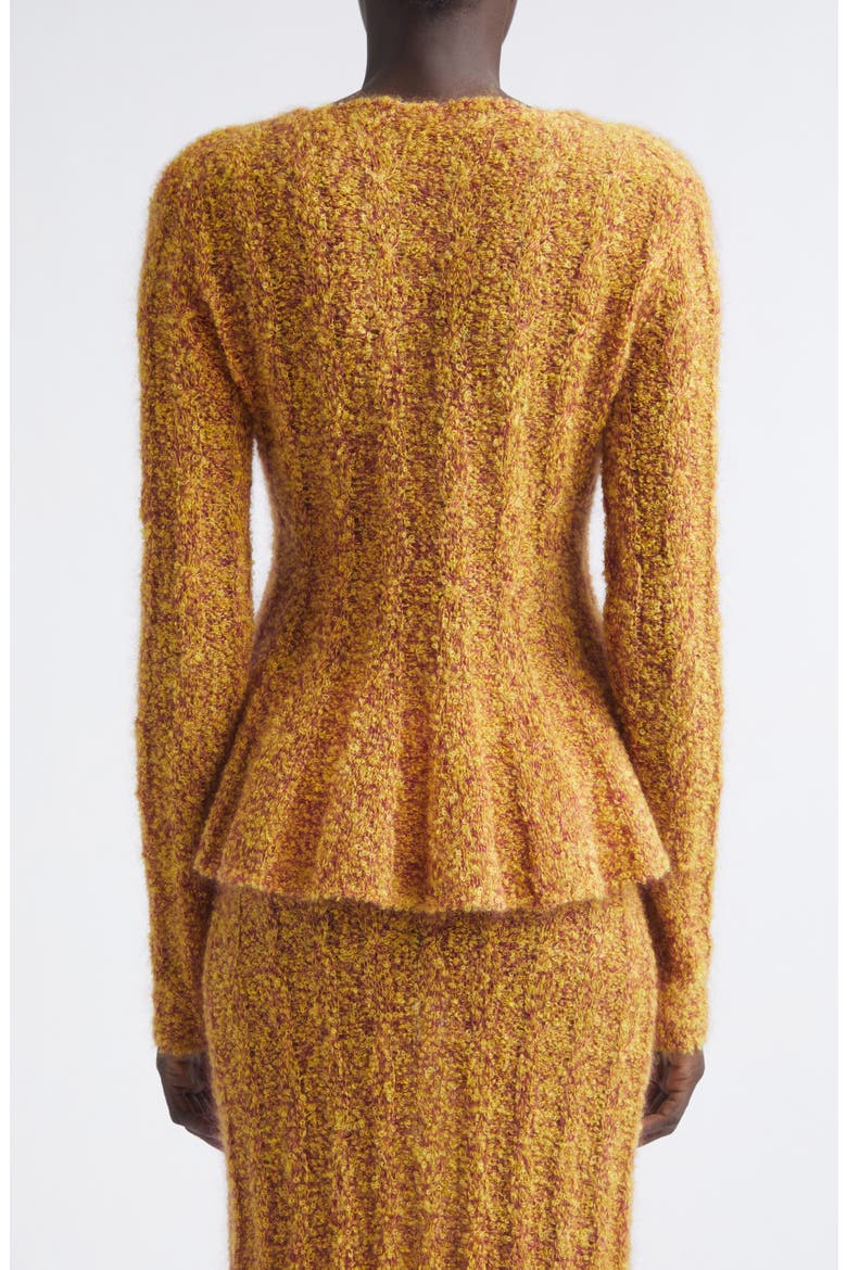 Joelle Marled Mohair & Silk Blend Bouclé Rib Sweater, Alternate, color, YELLOW WINE