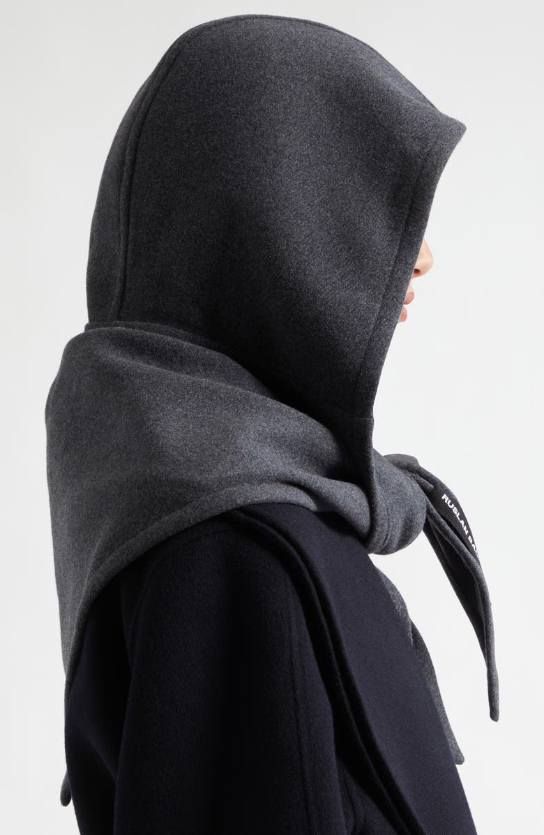 Ruslan Baginskiy Houstka Wool Blend Headscarf, Alternate, color, Grey