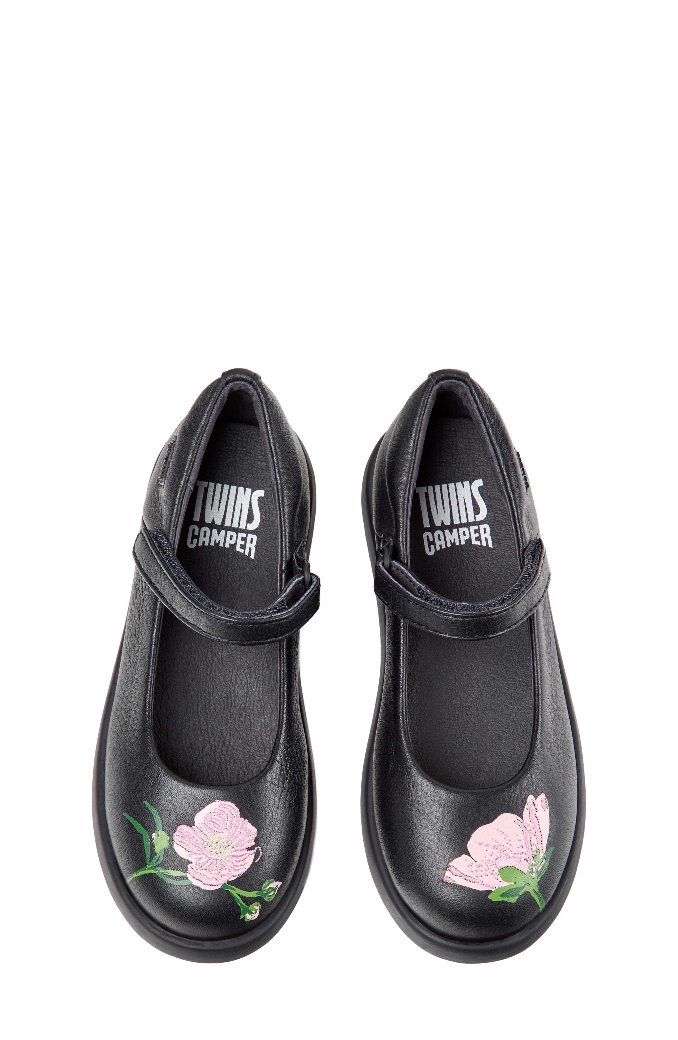 Kids' Duet Twins Leather Mary Jane, Alternate, color, BLACK
