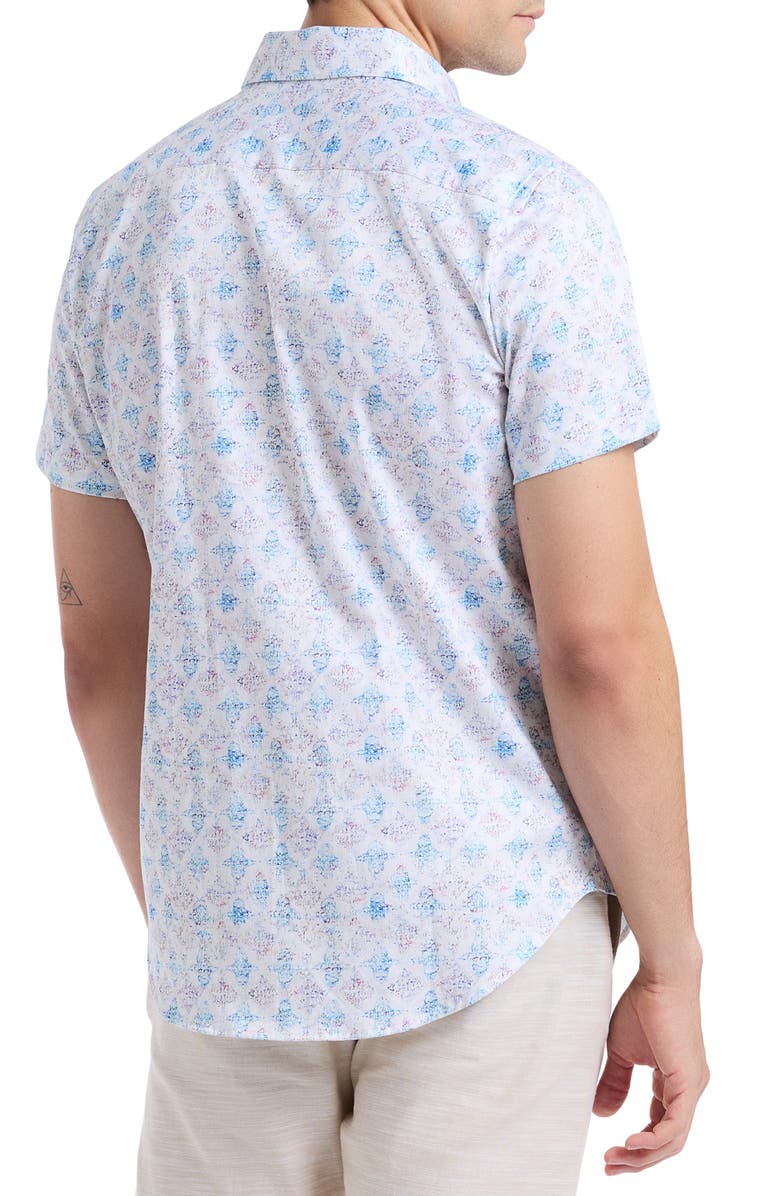 Robert Graham Greatorex Abstract Print Short Sleeve Button-Up Shirt, Alternate, color, Multi