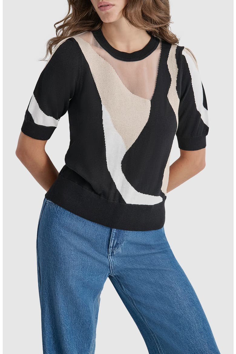 Colorblock Sweater, Main, color, BEIGE