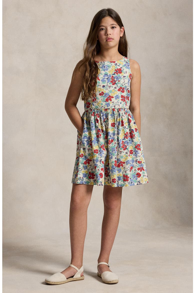 Kids' Floral Cotton Dress, Alternate, color, LINNEA FLORAL