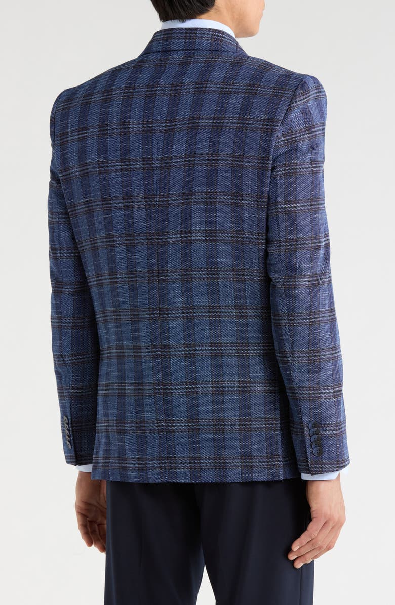 SOUL OF LONDON Plaid Blazer, Alternate, color, Navy