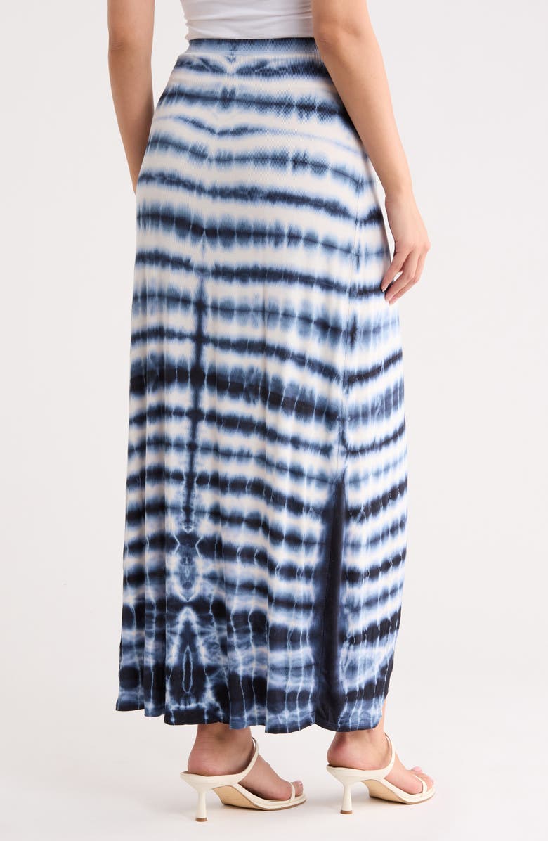 GO COUTURE Gathered High-Low Maxi Skirt, Alternate, color, Black Tie Dye 1