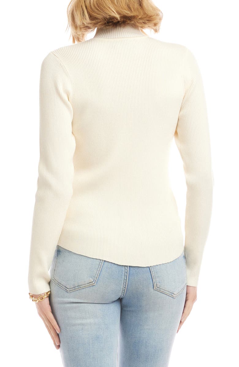 Karen Kane Rib Mock Neck Sweater, Alternate, color, Cream