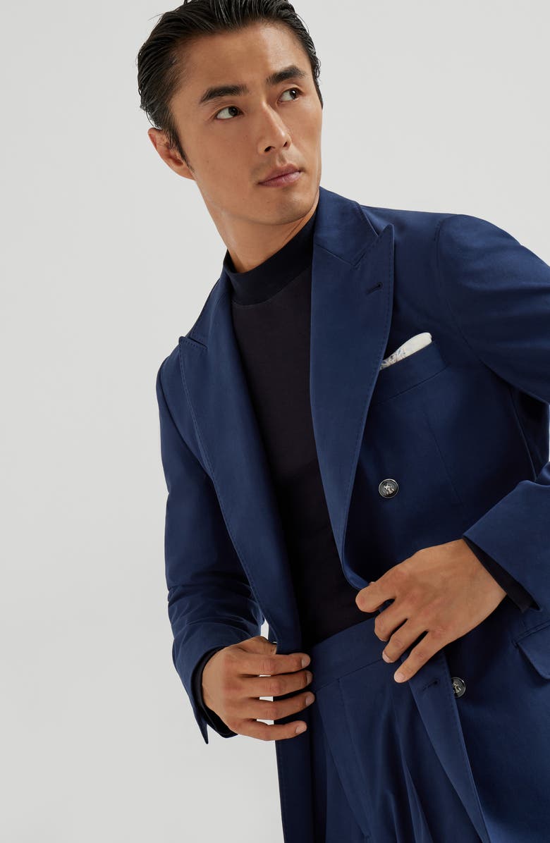 Brunello Cucinelli Gabardine blazer, Alternate, color, Lagoon