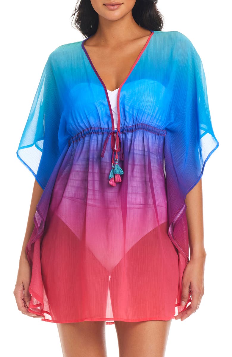 BLEU by Rod Beattie Heat of the Moment Chiffon Cover-Up Caftan, Main, color, 