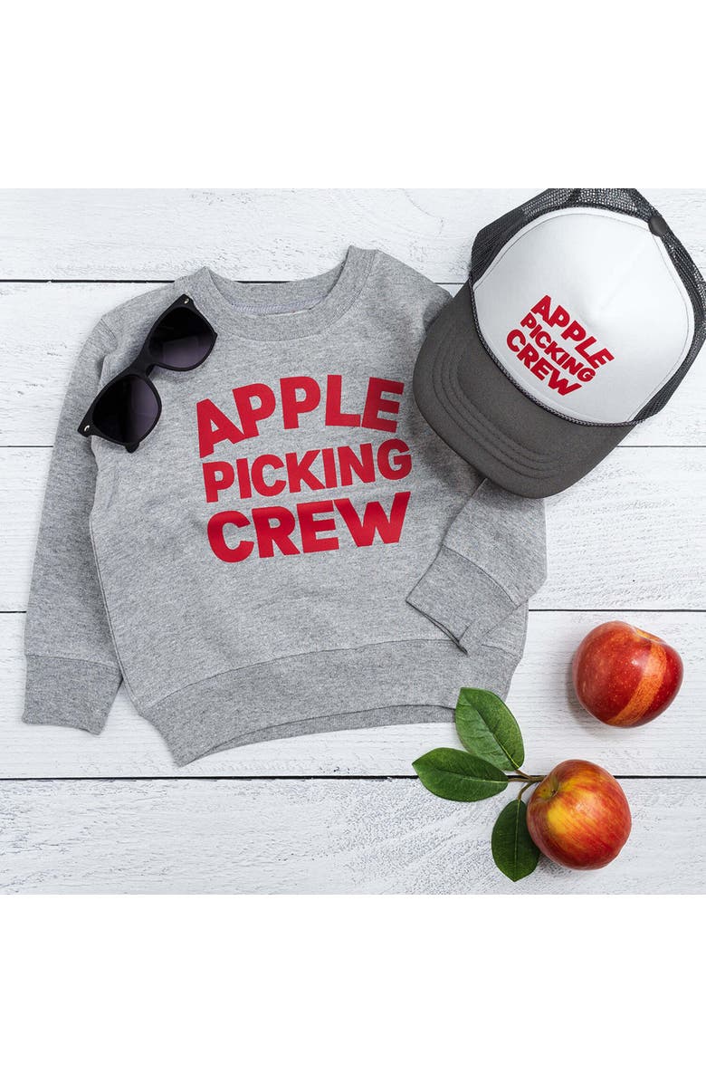 Sweet Wink Apple Picking Crew Sweatshirt, Alternate, color, Grey