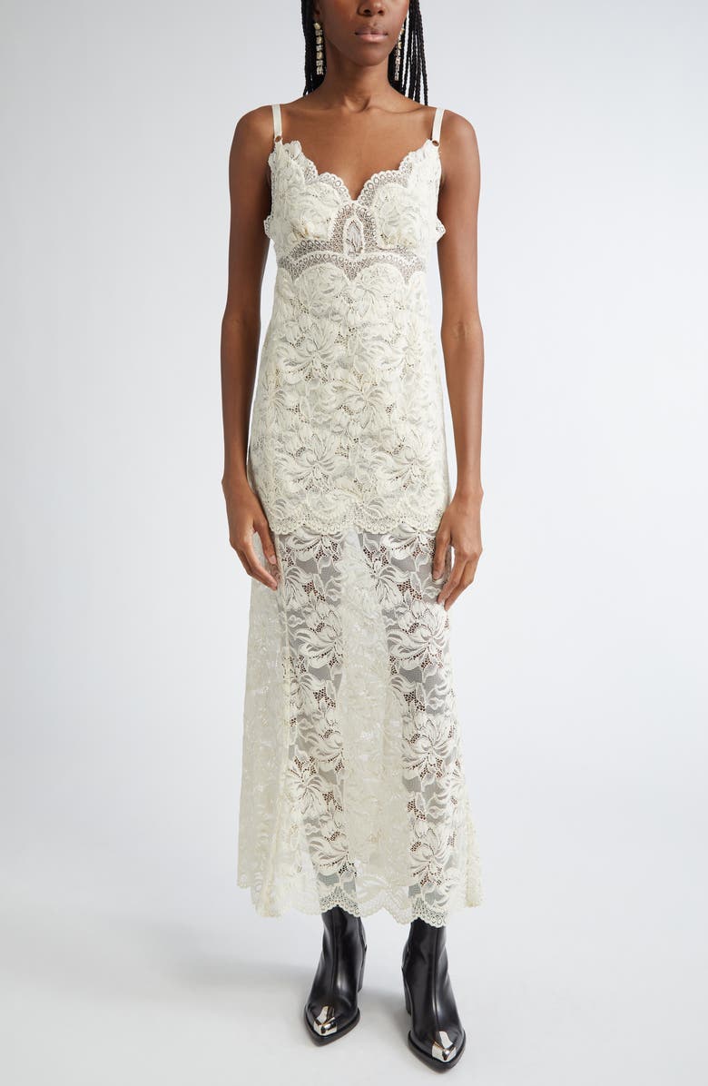Rabanne Lace Slipdress, Main, color, Ivory