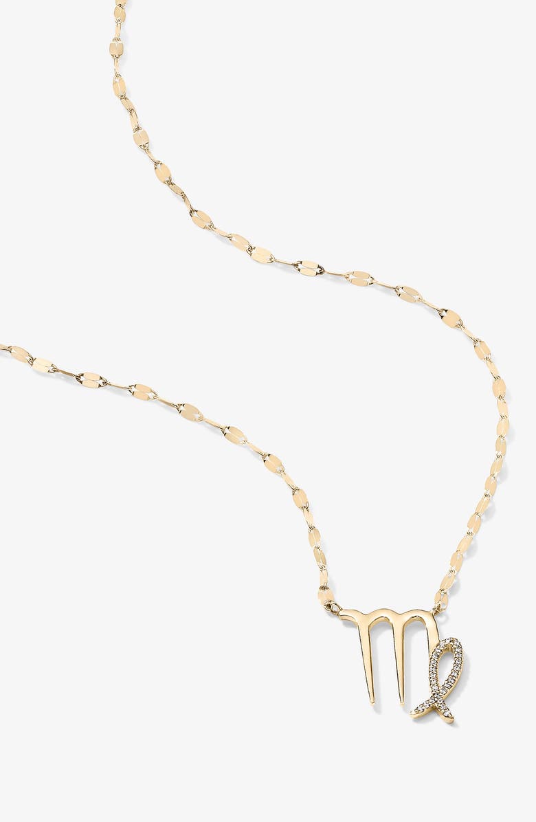 LANA 14K Gold Diamond Zodiac Virgo Pendant Necklace - 0.0625ct., Alternate, color, 