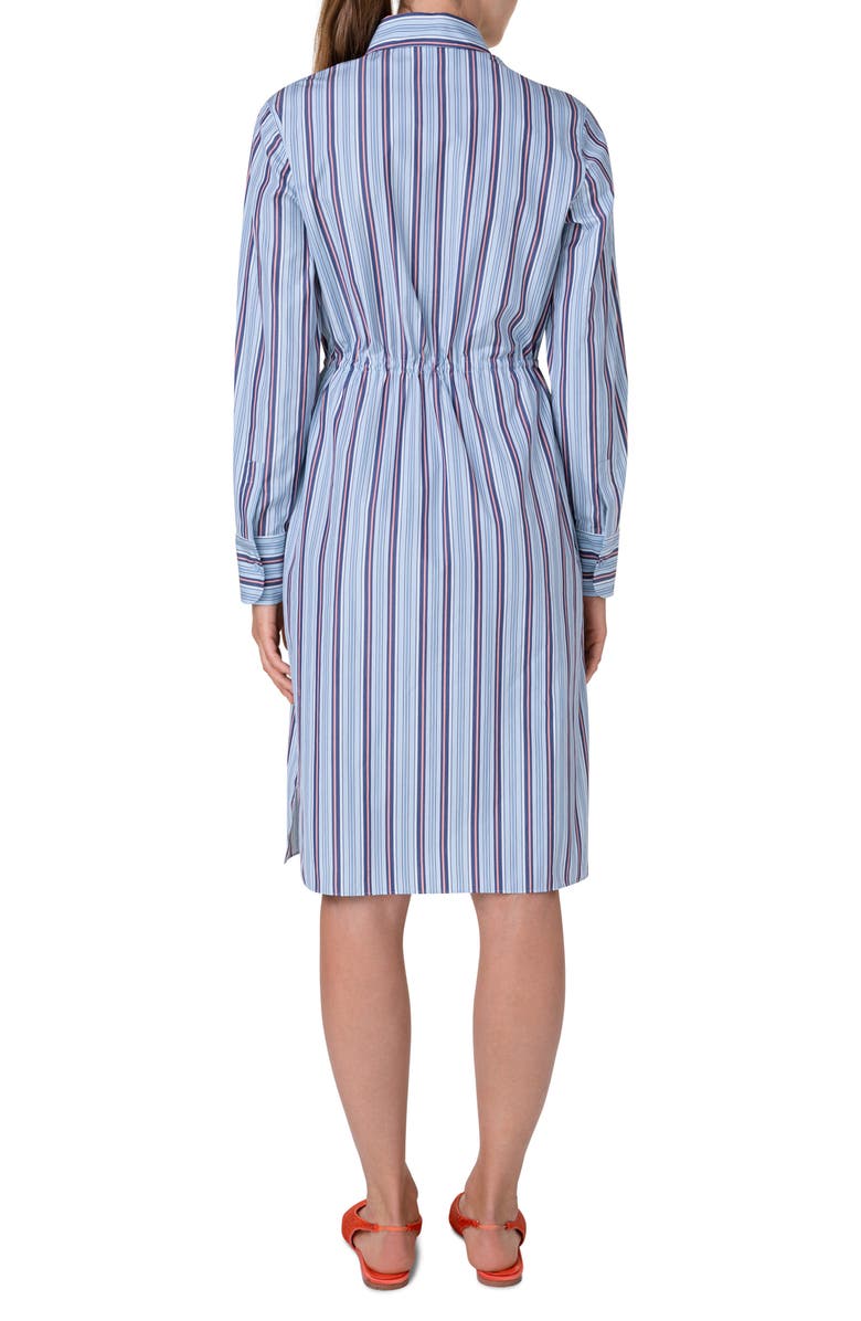 Akris punto Stripe Long Sleeve Poplin Shirtdress, Alternate, color, 