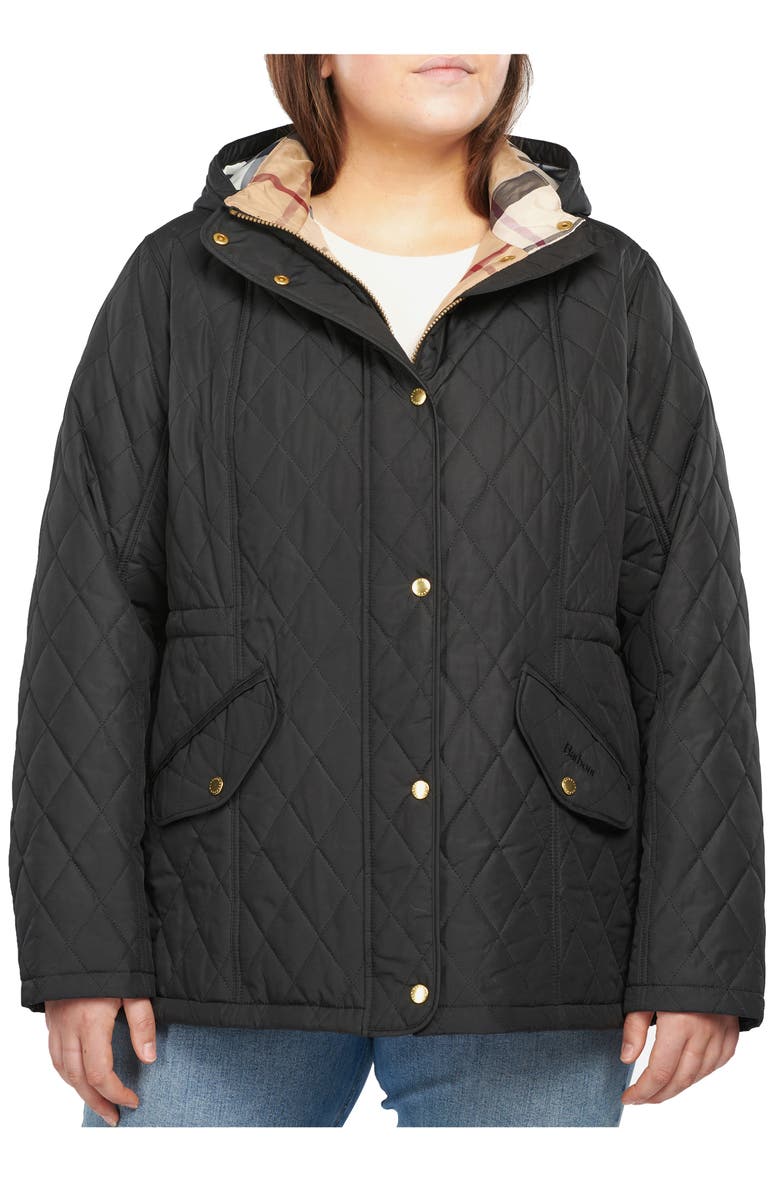 Barbour Millfire Hooded Quilted Jacket, Main, color,
