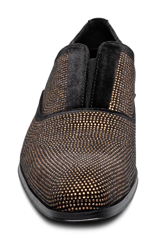 Stacy Adams Starleigh Rhinestone Slip-on Loafer In Black/gold