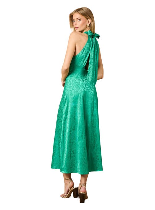 Oasis Bias Halterneck Midi Dress In Green