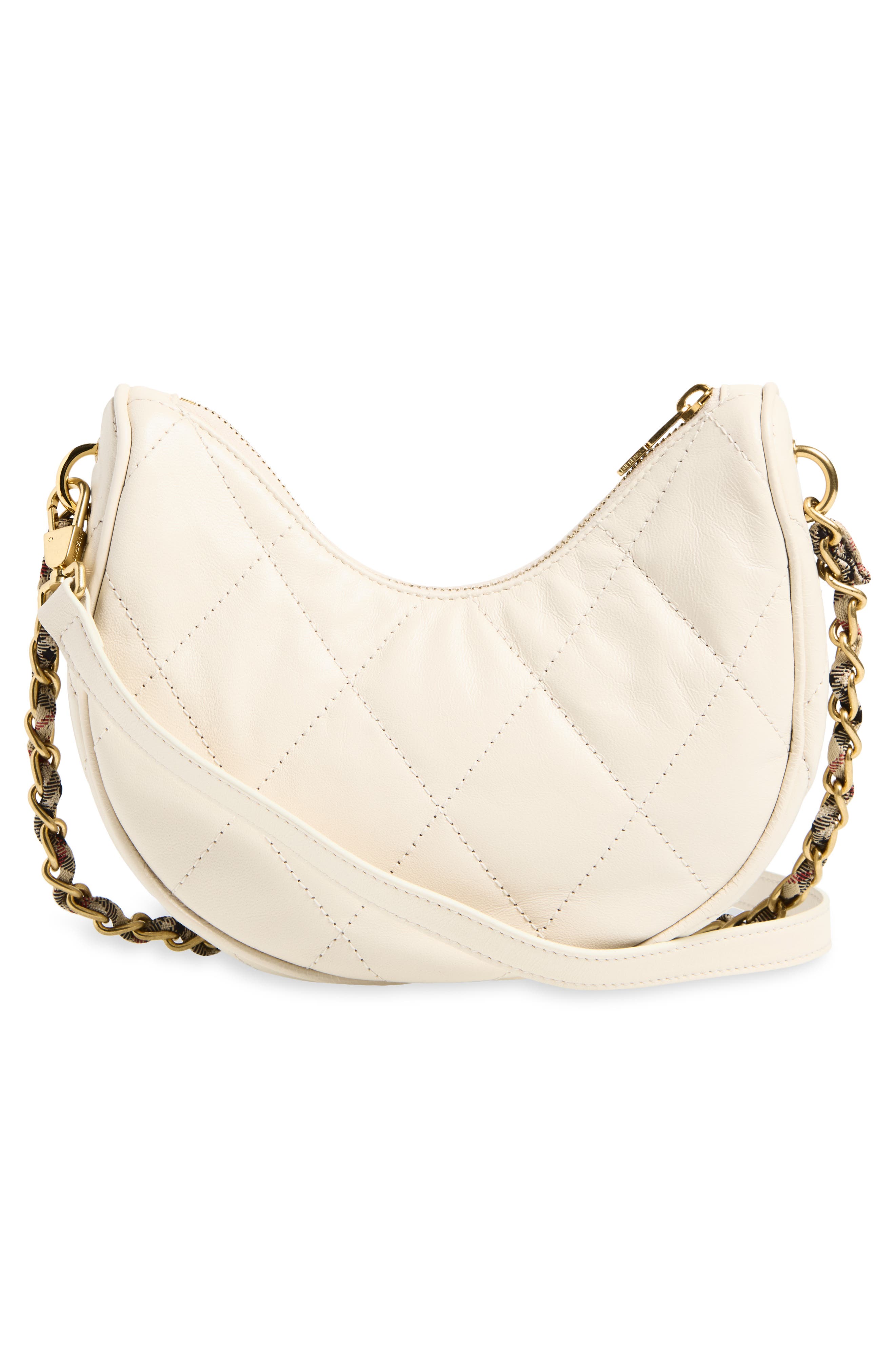 Horseshoe Quilted Leather Shoulder Bag, Alternate, color, SOAP