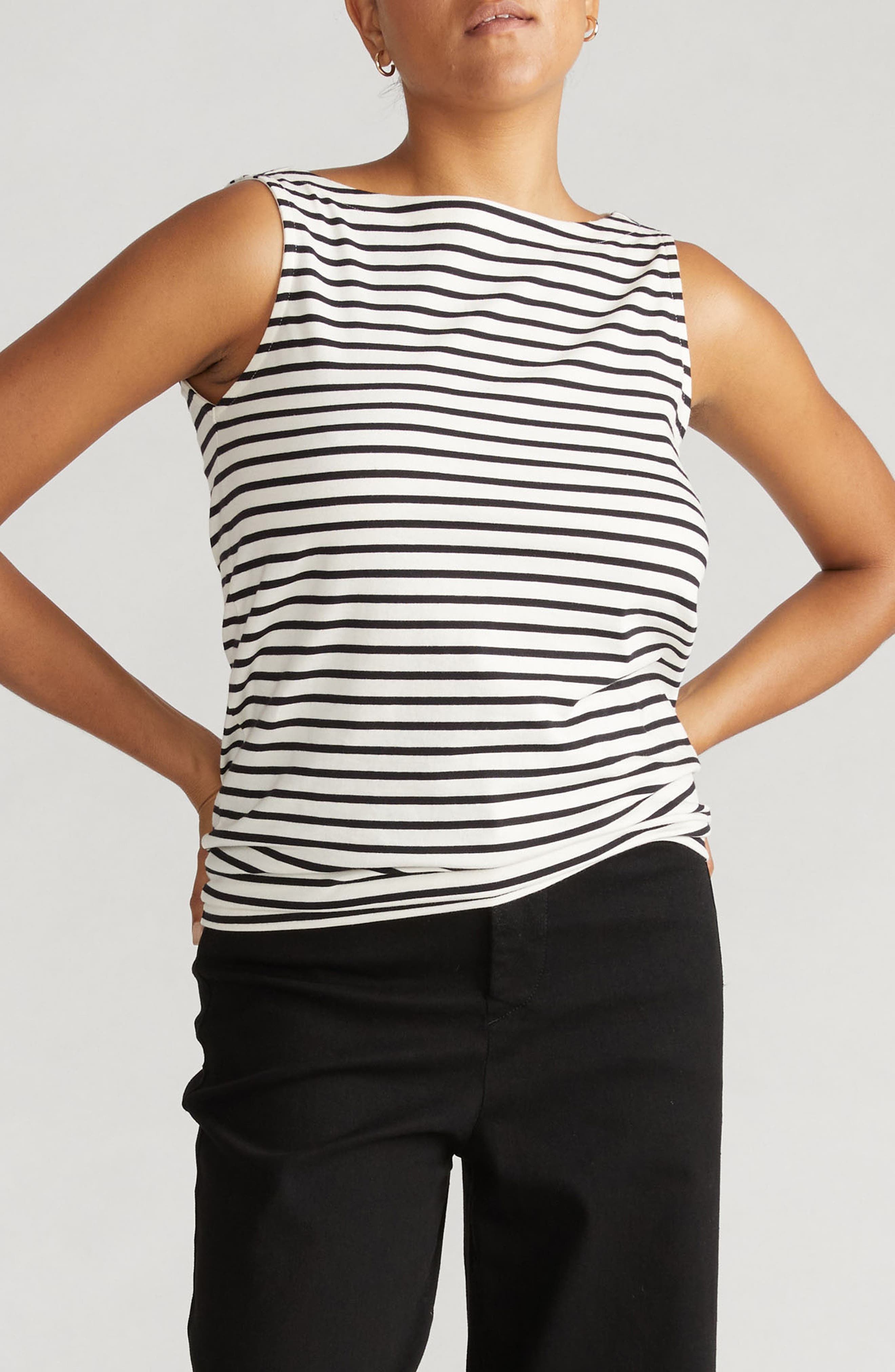 Universal Standard Noyack Breton Stripe Tank In Brown