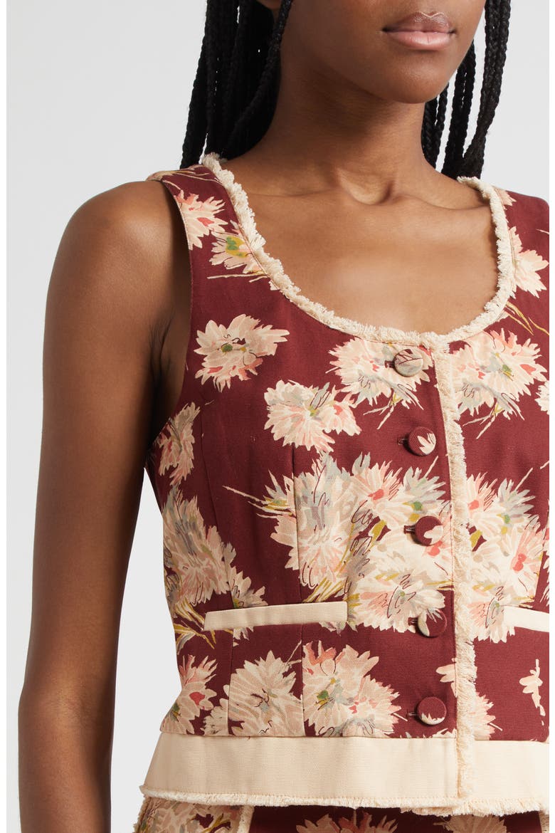 Rowena Mae Bouquet Floral Top, Alternate, color, WINEBERRY MULTI