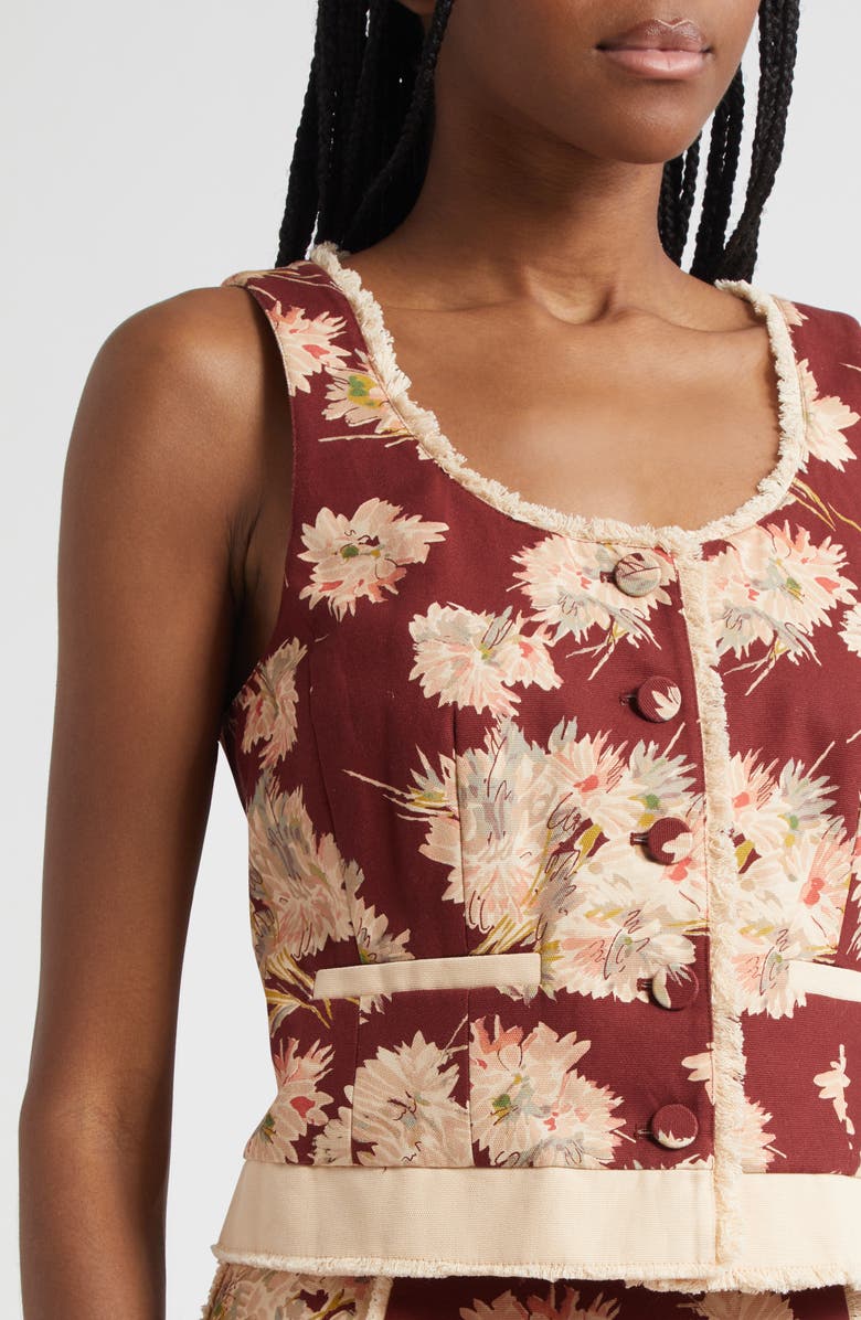 Cinq à Sept Rowena Mae Bouquet Floral Top, Alternate, color, Wineberry Multi