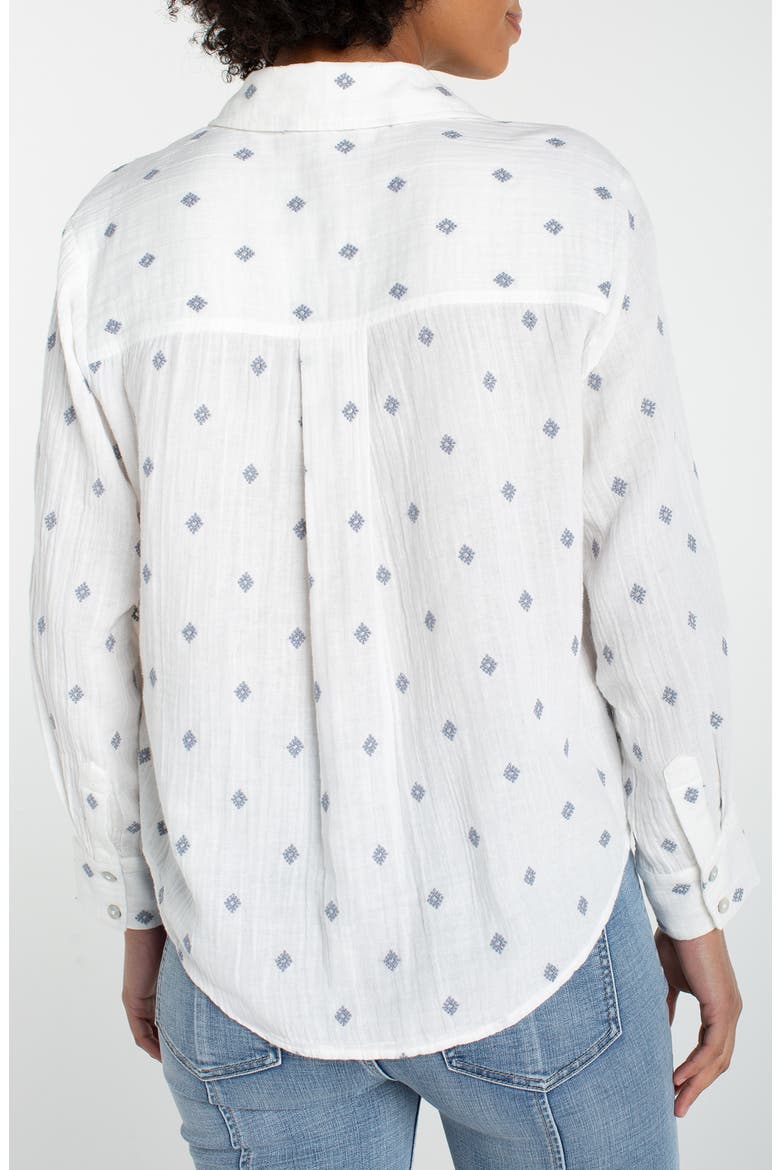Embroidered Gauze Button-Up Shirt, Alternate, color, OFF WHITE