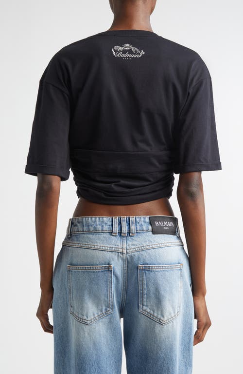 Balmain Knotted Crop Top In Multi