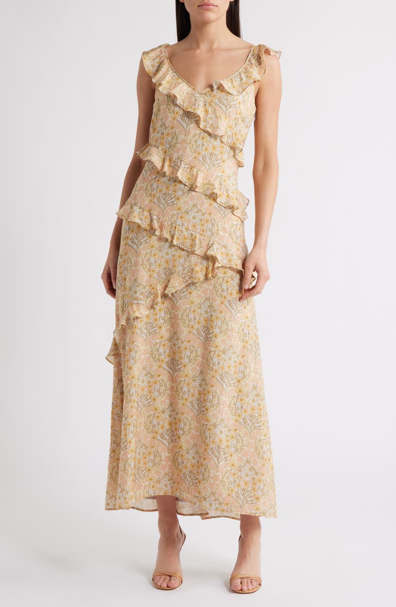 PAIGE Calabasas Ruffle Dress, Main, color, Crystal Multi