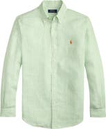 Polo Ralph Lauren Classic Fit Stripe Linen Button-Down Shirt