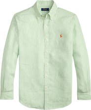 Polo Ralph Lauren Classic Fit Stripe Linen Button-Down Shirt