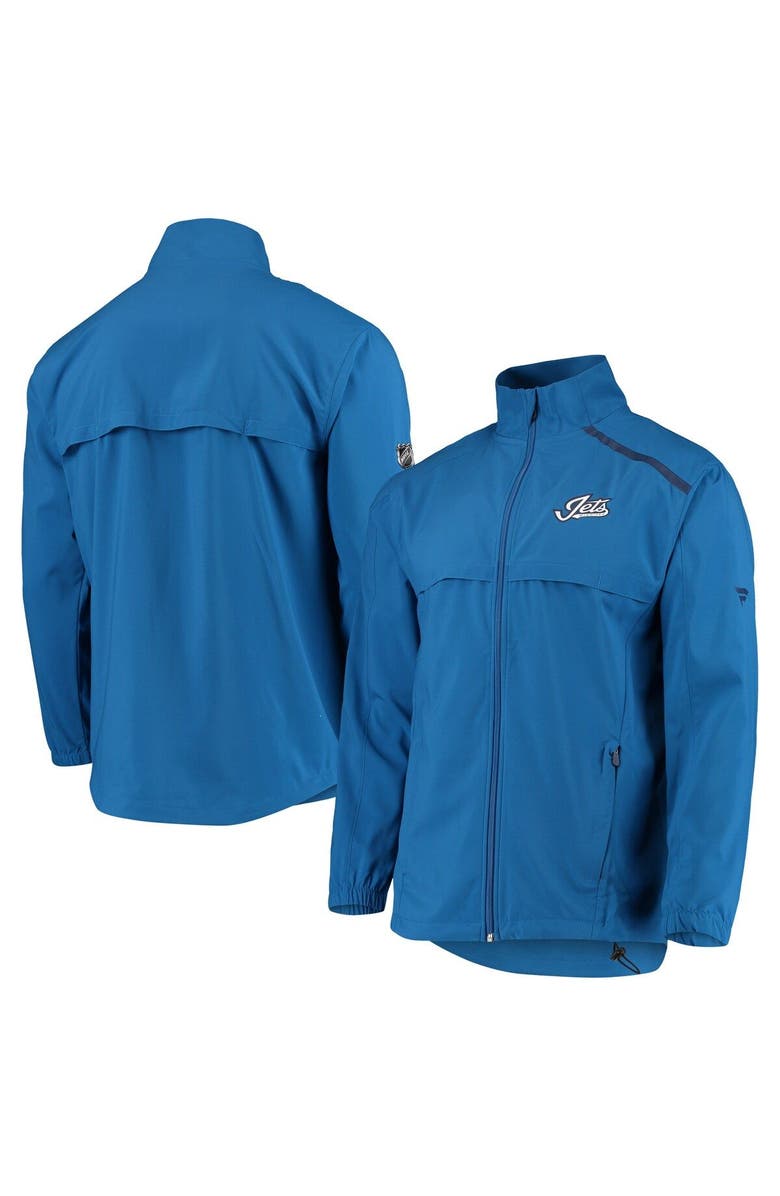 FANATICS Men's Fanatics Branded Blue Winnipeg Jets Alternate Logo Rinkside Mock Full-Zip Jacket, Main, color, Blue