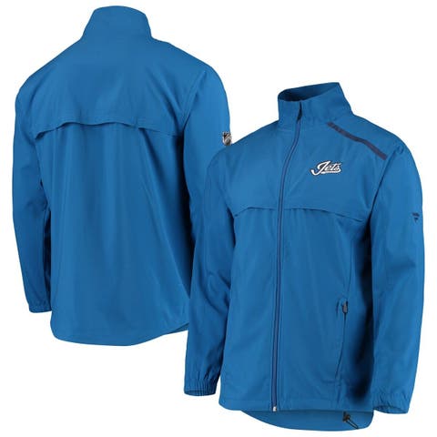 Men's Fanatics Branded Blue Winnipeg Jets Alternate Logo Rinkside Mock Full-Zip Jacket