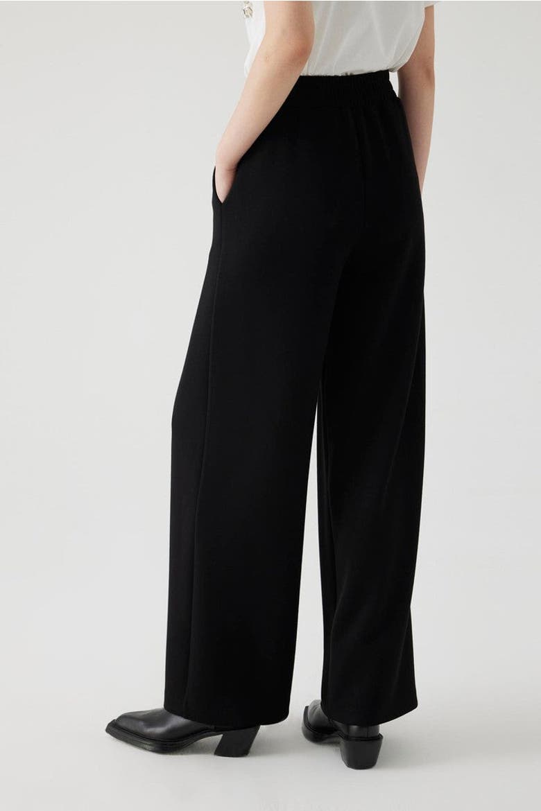 Elastic Waist Wide Leg Pants, Alternate, color, BLACK