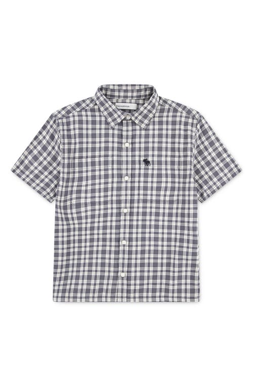 Abercrombie Kids Kids' Simple Life Plaid Cotton Button-up Shirt In Black
