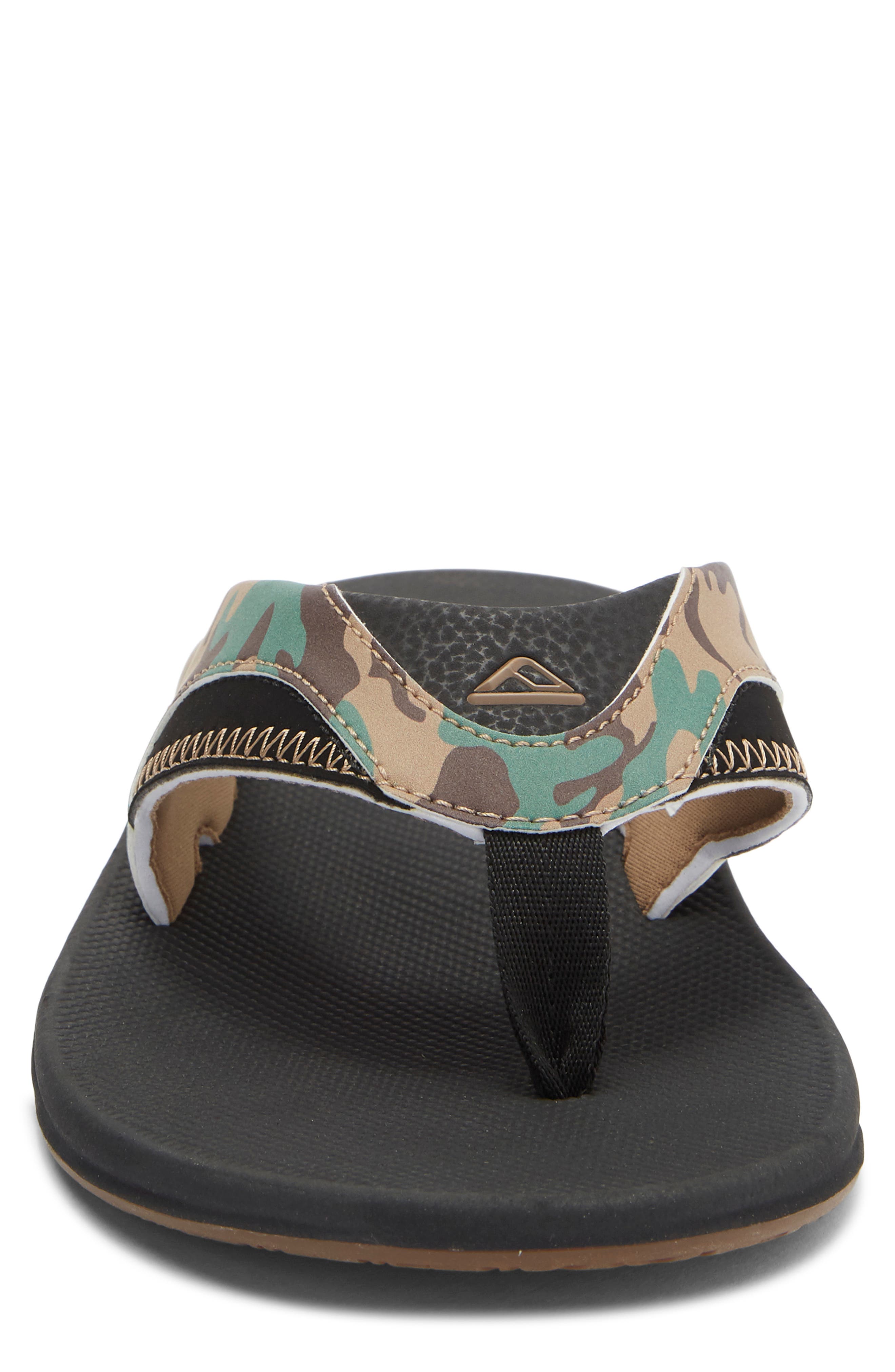 Reef Fanning Flip Flop, Alternate, color, Black/ Camo