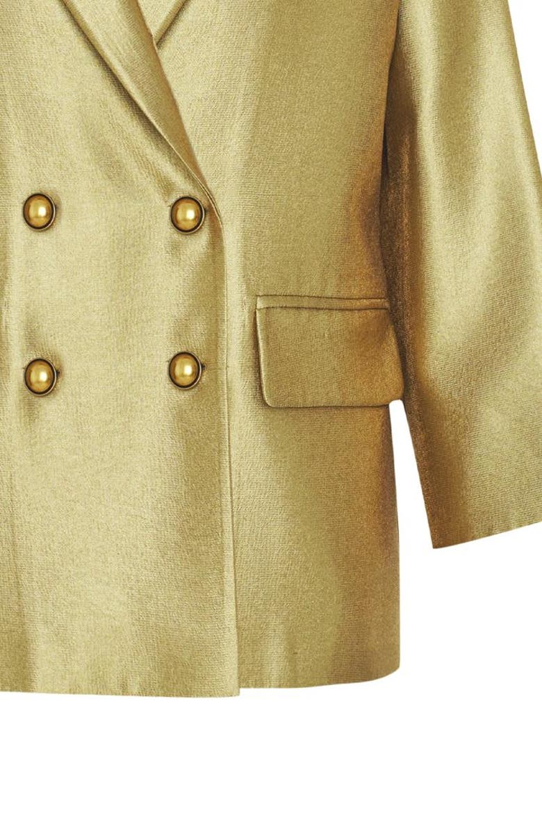 Adale Wrap Front Blazer, Alternate, color, GOLD