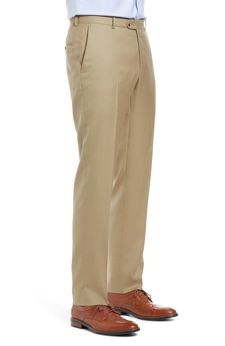 Heritage Gold Hickey Freeman B Series Honeyway Flat Front Wool Dress Pants, Alternate, color, 