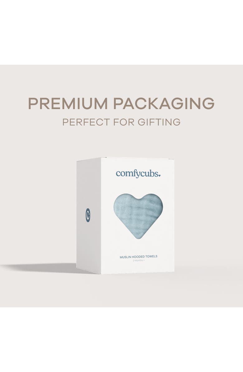 Comfy Cubs Hooded Baby Towels - 6 Layers, Pack of 1, Alternate, color, Pacific Blue