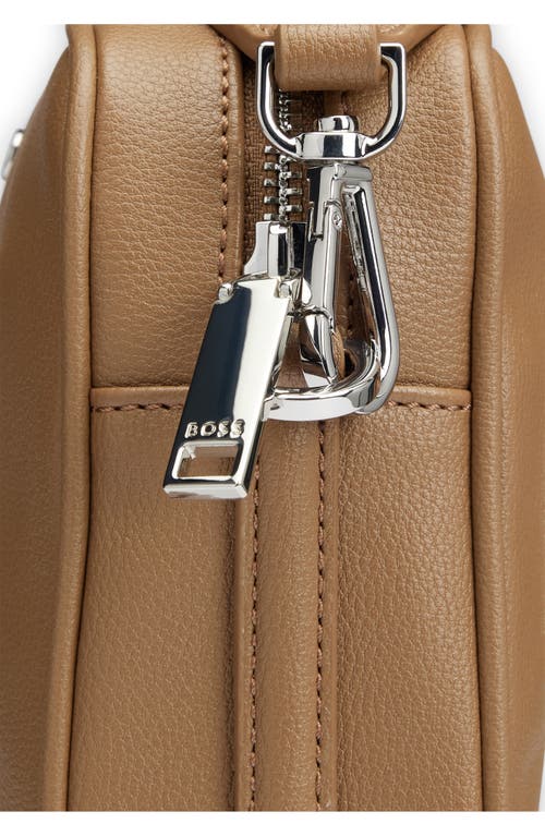 Hugo Boss Boss Olivia Faux Leather Crossbody Bag In Brown