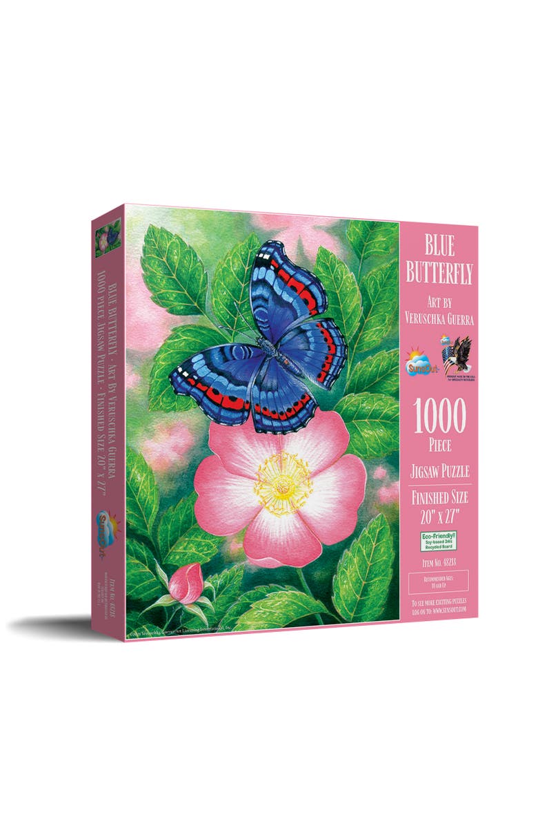 Sunsout Blue Butterfly 1000 piece Jigsaw Puzzle for Adults, Main, color, Multicolor