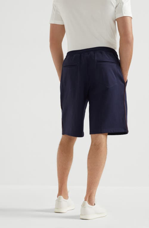 Brunello Cucinelli French Terry Bermuda Shorts In Cobalt