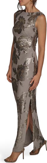 Donna Karan New York Sequin Floral Sleeveless Gown | Nordstrom