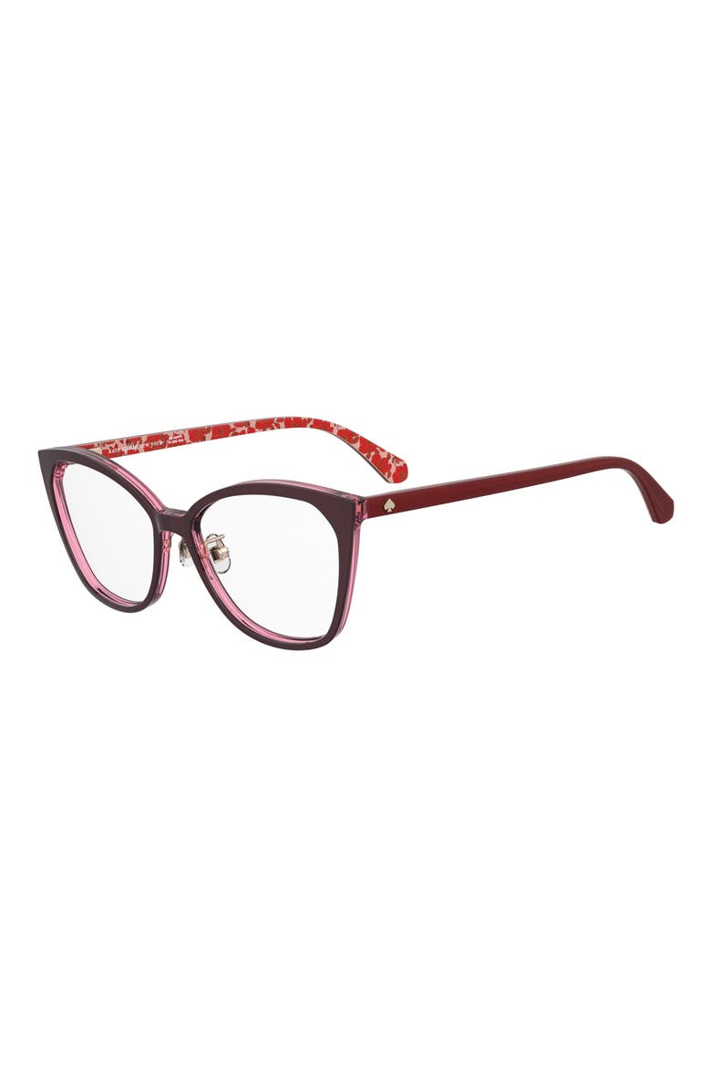 zahra 55mm cat eye optical glasses, Alternate, color, RED