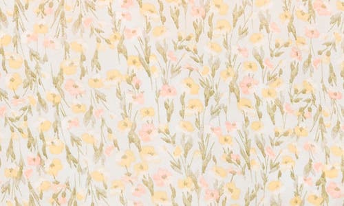Shop Vince Camuto Floral Off The Shoulder Peasant Top In Calm Grey