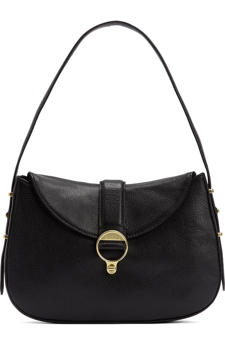 Barbour Alder Leather Sling Bag, Main, color, Black