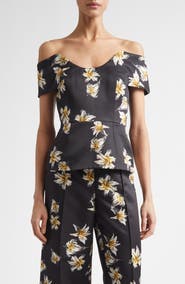 Emilia Wickstead Souline Festive Lilies Peplum Top