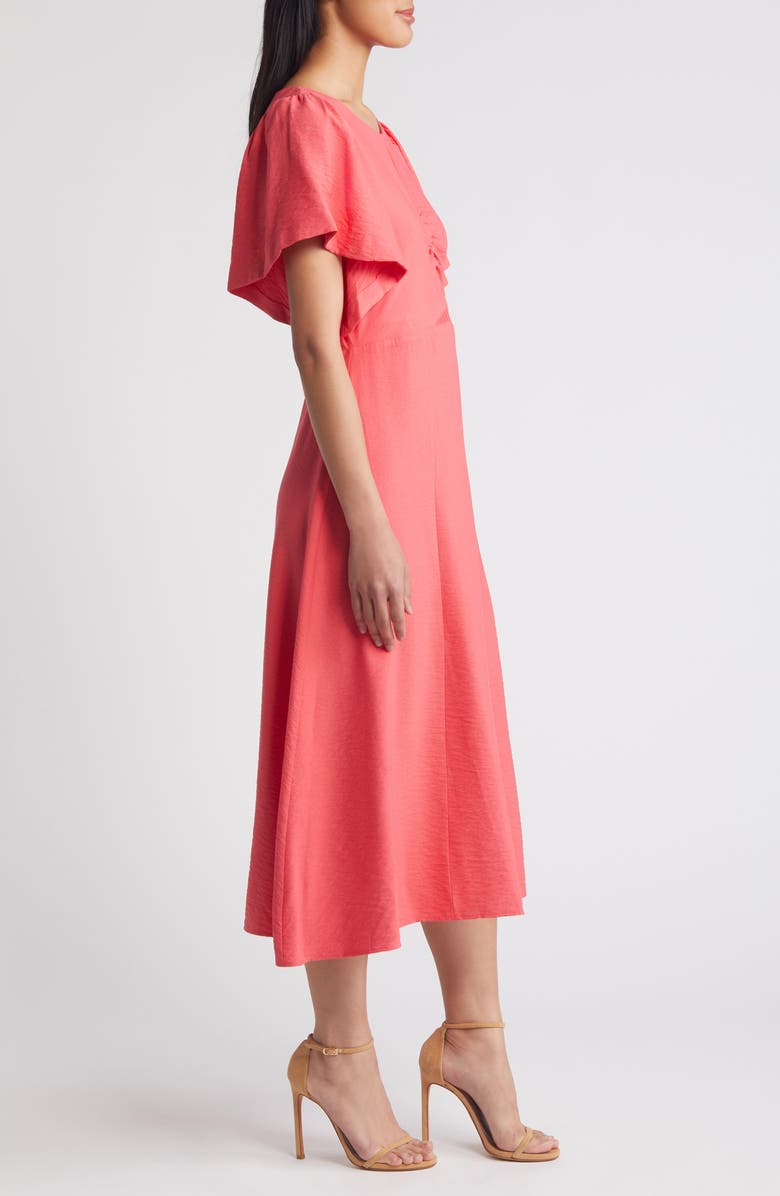 DKNY Flutter Sleeve Crinkle Dress, Alternate, color,