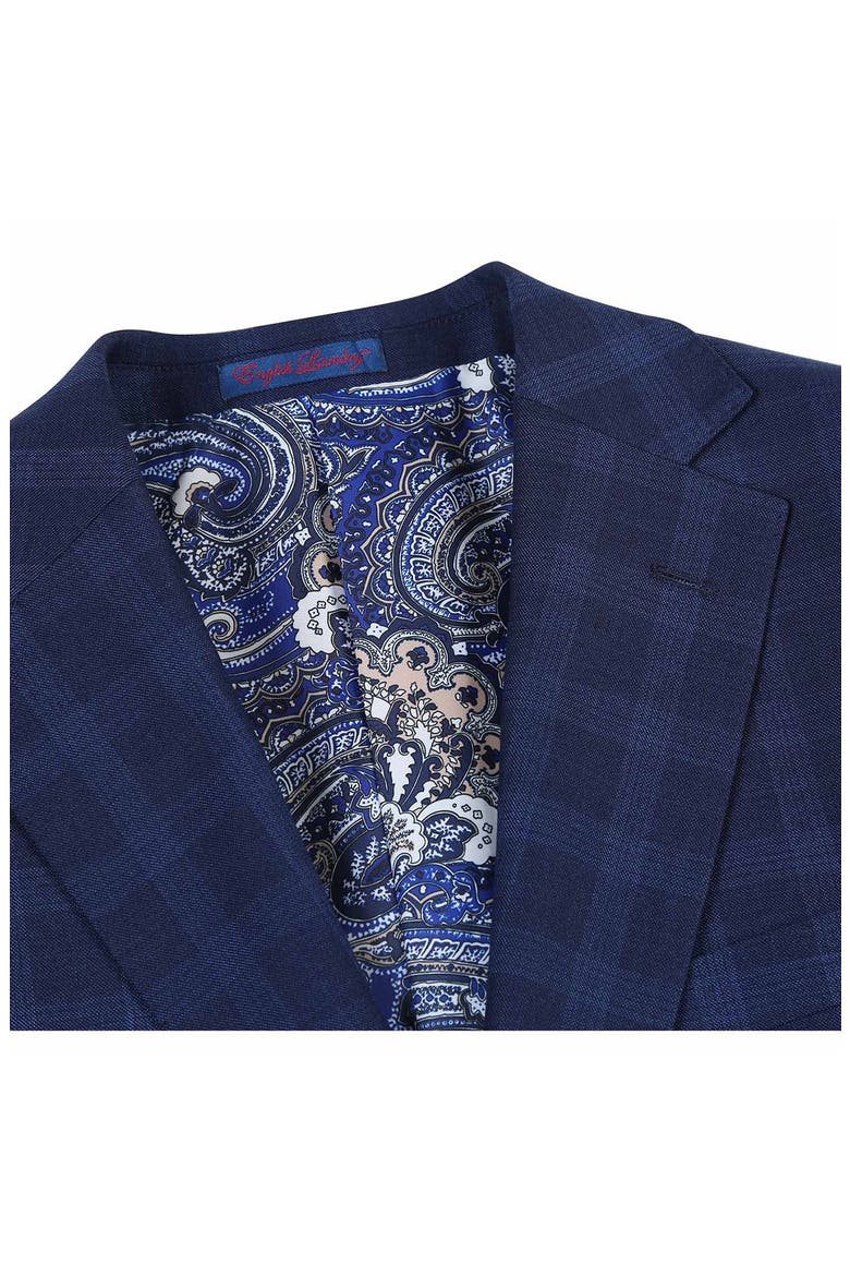 Plaid Two Button Notch Lapel Suit, Alternate, color, BLUE