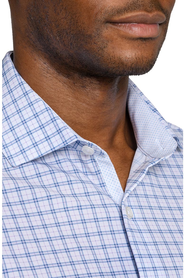 Regular Fit Blue Check Performance Dress Shirt, Alternate, color, WHITE/ BLUE